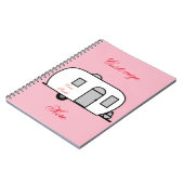 klassieke caravan met afgeronde caravan notitieboek (Linkerzijde)