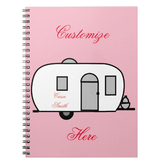 klassieke caravan met afgeronde caravan notitieboek (Voorkant)