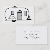  klassieke caravan met afgeronde caravan visitekaartje (Voorkant / Achterkant)