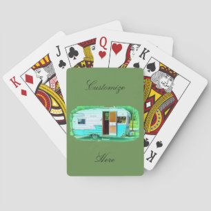 klassieke caravan met zigeunerlijker pokerkaarten