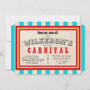 Klassieke  Carnaval Theme Party Style Stripes Kaart