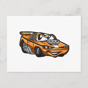 Klassieke cartoon voor spierauto - Kies achterkleu Briefkaart