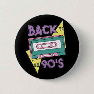 Klassieke Cassette Uit 90s Nostalgie Ronde Button 5,7 Cm