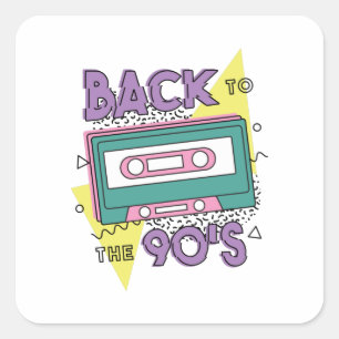 Klassieke Cassette Uit 90s Nostalgie Vierkante Sticker