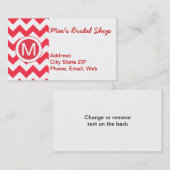 Klassieke Cherry Red Chevron Pattern Visitekaartje (Voorkant / Achterkant)