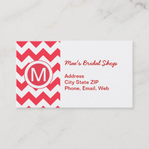 Klassieke Cherry Red Chevron Pattern Visitekaartje
