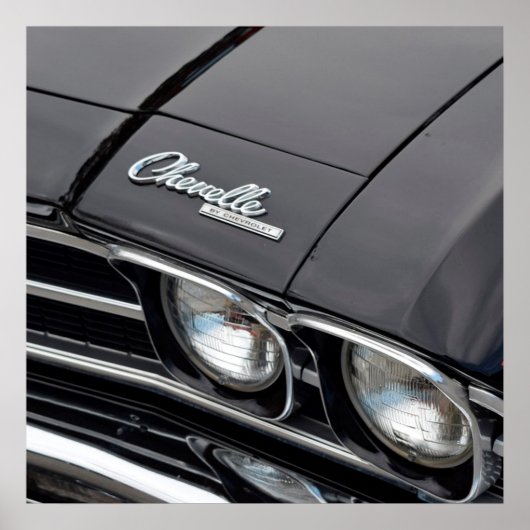Klassieke Chevrlot Chevelle op Black Poster (Voorkant)
