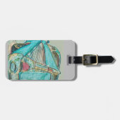 Klassieke Chevy Tail Fin Art Bagagelabel (Voorkant horizontaal)