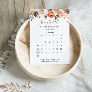 Klassieke Chic Boho Floral sparen de Kalender van Save The Date