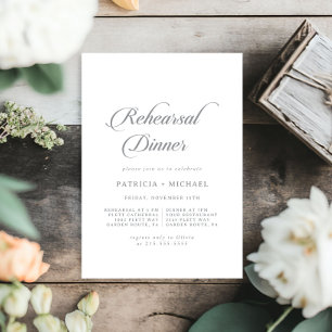 Klassieke Chic Calligrafie Bruiloftsrepetitie Dinn Kaart
