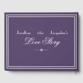 Klassieke Chic Dusty Paarse & White Script Wedding Gastenboek (Achterkant)