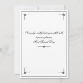 Klassieke Chic Romantische Witte Huwelijk Save The Date (Achterkant)