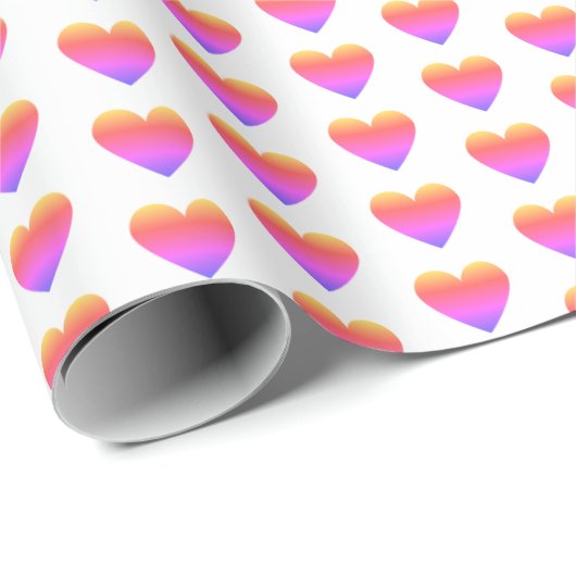Klassieke Chic Schattigee Rainbow Ombre Hearts Cadeaupapier (Rol Hoek)