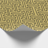 Klassieke Chinese Geometric Gold Black Cadeaupapier (Hoek)
