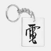 Klassieke Chinese kalligrafie-elektriciteit-#001- Sleutelhanger (Voorkant Links)