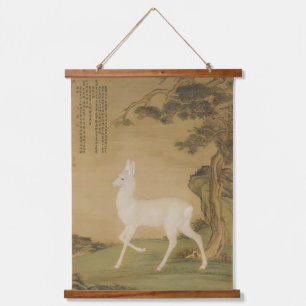 Klassieke Chinese keizerlijke kunst witte herten s Hangend Wandkleed