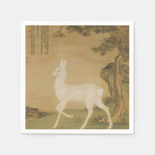 Klassieke Chinese keizerlijke kunst witte herten s Servet
