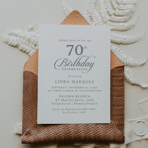 Klassieke Chique Calligrafie 70e Verjaardagsfeest Kaart