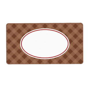 Klassieke Chocolade Gingham Labels