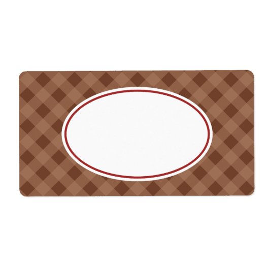 Klassieke Chocolate Gingham Labels (Voorkant)