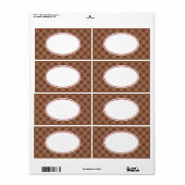 Klassieke Chocolate Gingham Labels (Full Sheet)