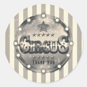 Klassieke circus gestreepte strepen aangepaste fee ronde sticker