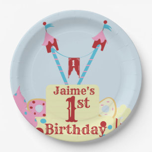 Klassieke circus kermis cake elke leeftijd papieren bordje