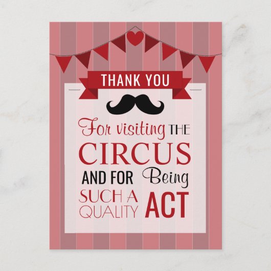 Klassieke Circus Poster Birthday Party Dank u Briefkaart (Voorkant)