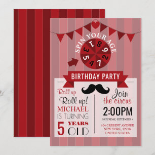 Klassieke Circus Poster Children's Birthday Party Kaart