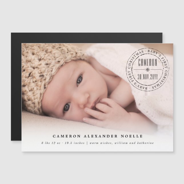 Klassieke cirkel met stempel op de eerste Kerstmis (Voorkant / Achterkant)