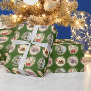 Klassieke cirkelornamenten cadeaupapier