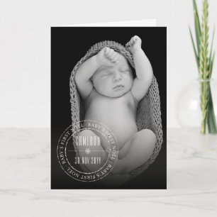 Klassieke cirkelvormige Baby eerste knooppuntfoto Feestdagen Kaart