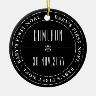 Klassieke cirkelvormige Baby eerste knooppuntfoto Keramisch Ornament