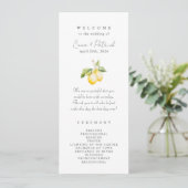 Klassieke Citrus Lemon Summer Wedding Programma (Staand voorkant)