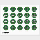 Klassieke Clan MacArthur Tartan Monogram Ronde Sticker (Vel)