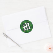 Klassieke Clan MacArthur Tartan Monogram Ronde Sticker (Envelop)