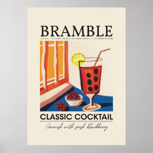 Klassieke cocktail met remmend materiaal Ontvang A Poster