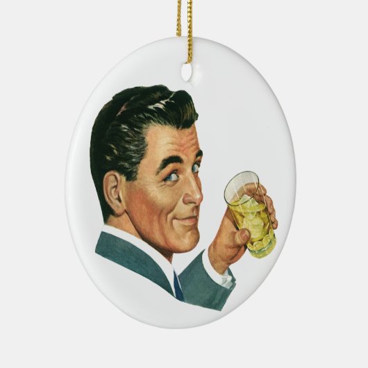 Klassieke Cocktails Dranken, Man Die Dranken Drink Keramisch Ornament (Rechts)