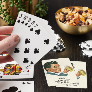Klassieke Cocktails Dranken, Man Die Dranken Drink Pokerkaarten