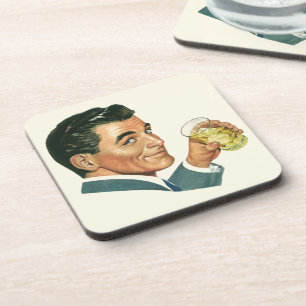 Klassieke Cocktails Dranken, Man Drinkt Dranken Bier Onderzetter