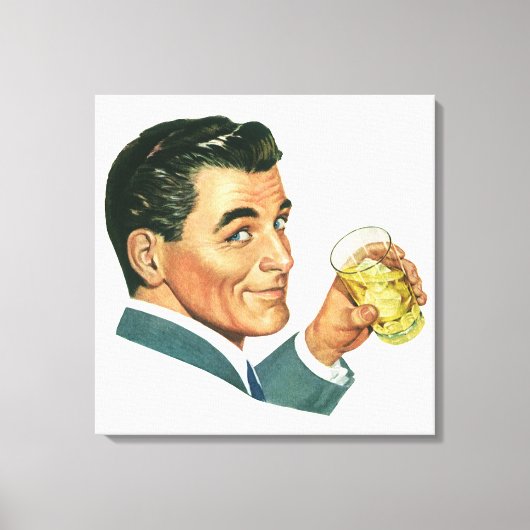 Klassieke Cocktails Dranken, Man Drinkt Dranken Canvas Afdruk (Voorkant)