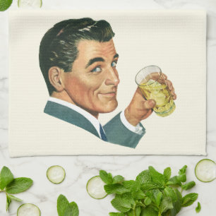 Klassieke Cocktails Dranken, Man Drinkt Dranken Theedoek