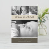 Klassieke collage Baby Foto geboorteaankondiging Aankondiging (Staand voorkant)