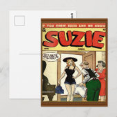 Klassieke Comic Hoesje  Suzie Briefkaart (Voorkant / Achterkant)
