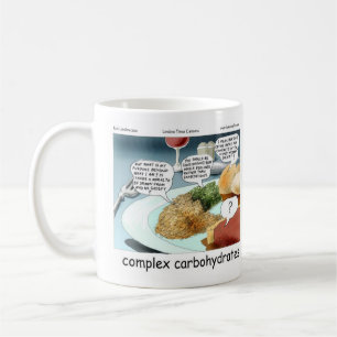 Klassieke complexe koolhydraten filosofische strip koffiemok