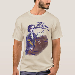 Klassieke Componist Chopin Piano Kunst Vintage  T-shirt