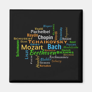 klassieke componisten Word Cloud Magneet