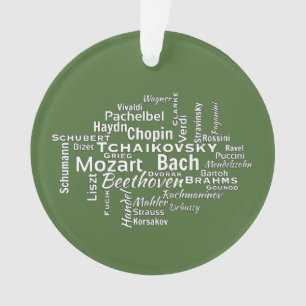 klassieke componisten Word Cloud Ornament