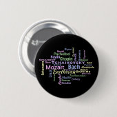 klassieke componisten Word Cloud Ronde Button 5,7 Cm (Voorkant /achterkant)