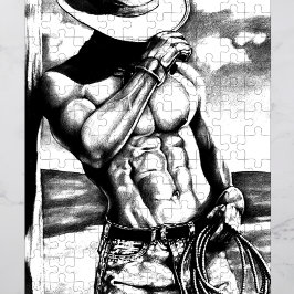 Klassieke Cool Hand-getekende Westerne Cowboy Art Legpuzzel
